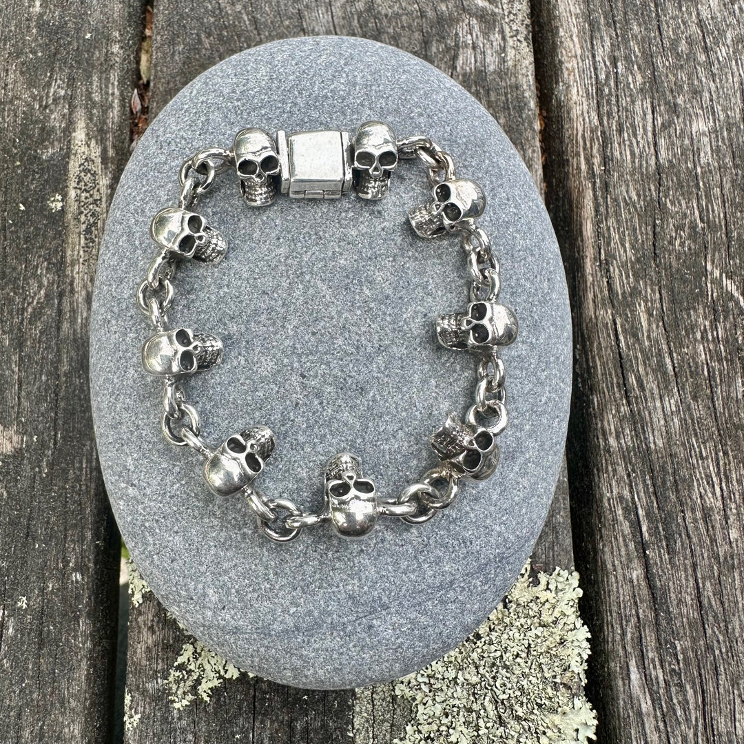 sterling silver skull bracelet