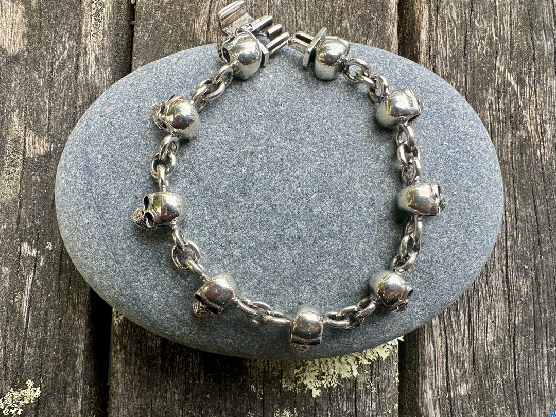 sterling silver skull bracelet