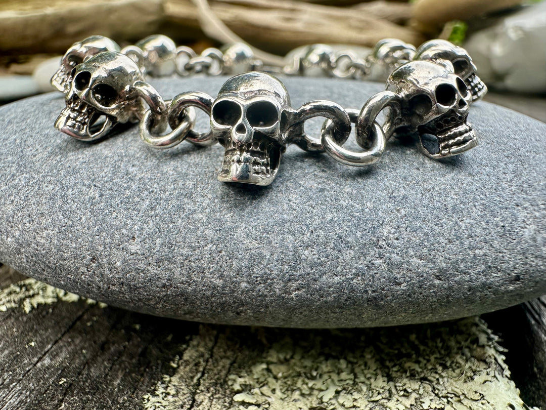 sterling silver skull bracelet