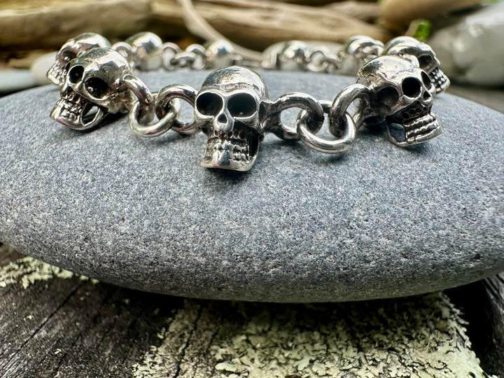 sterling silver skull bracelet