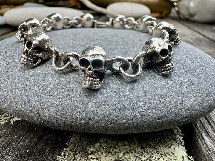 sterling silver skull bracelet