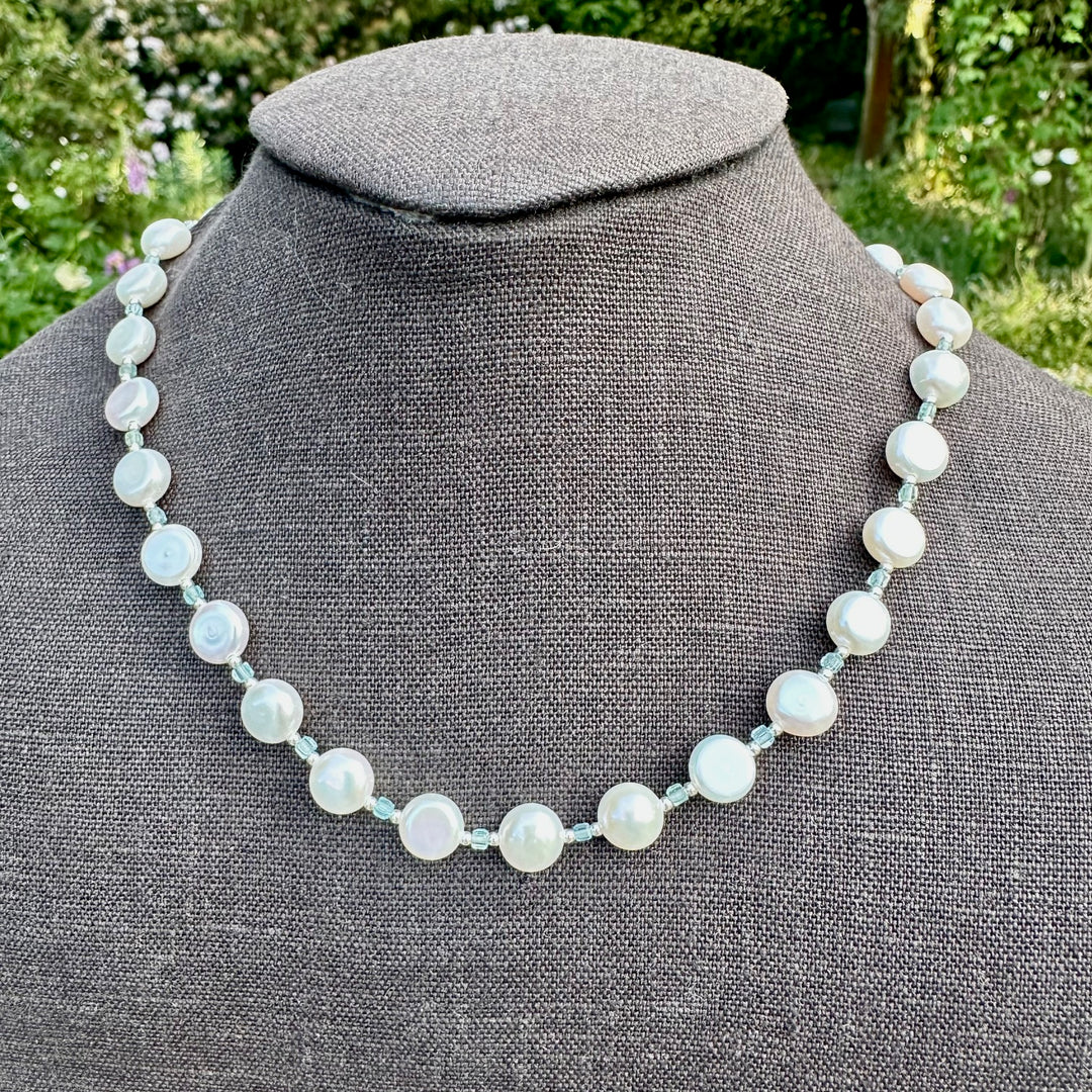 Set freshwater pearl & aquamarine