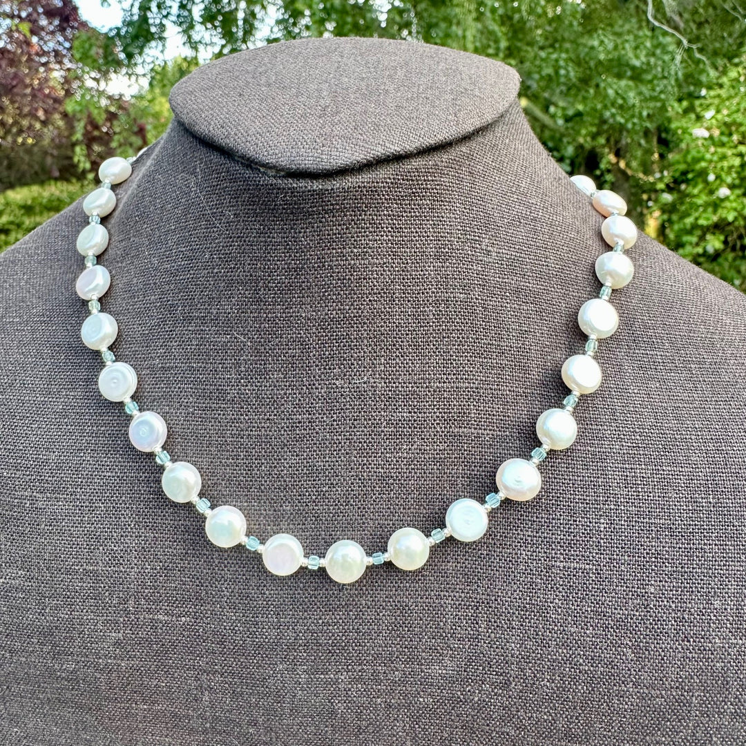 Set freshwater pearl & aquamarine