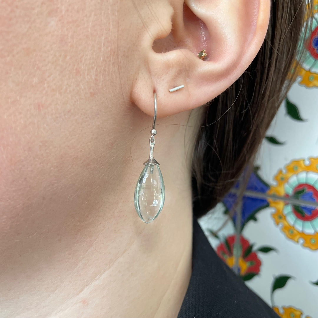 Prasiolite drop earrings