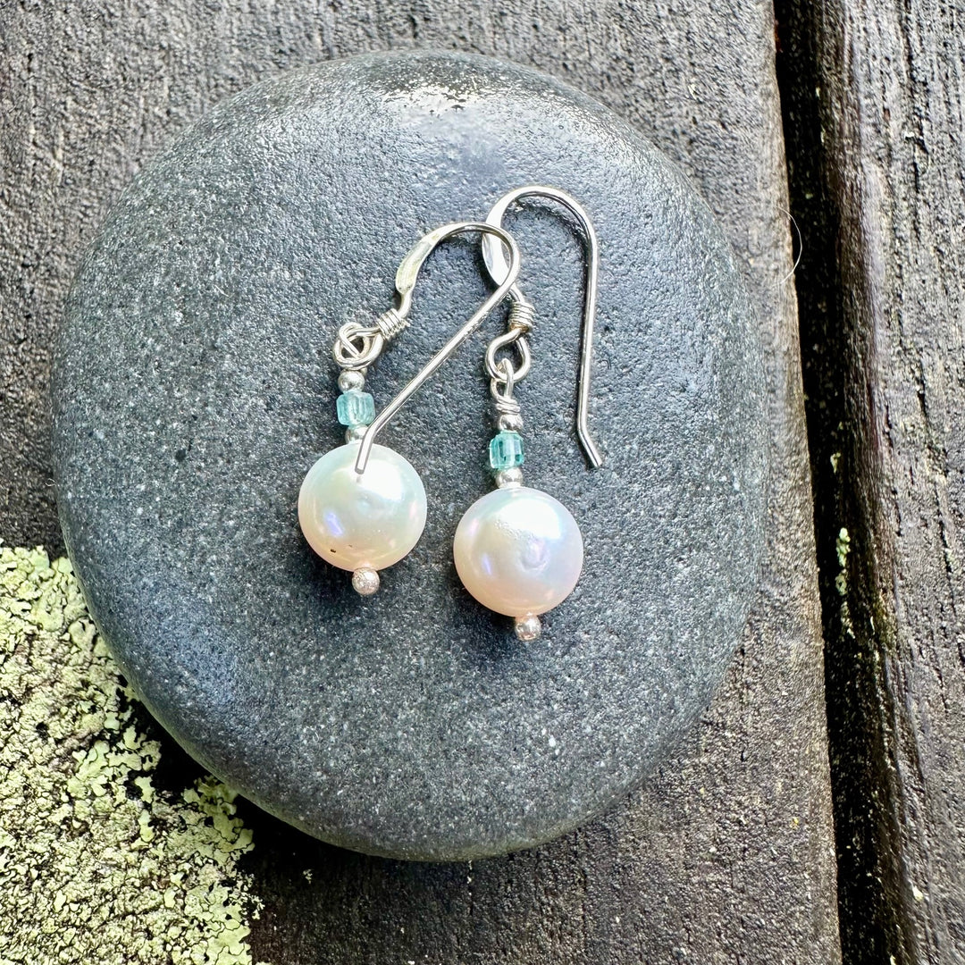 Set freshwater pearl & aquamarine