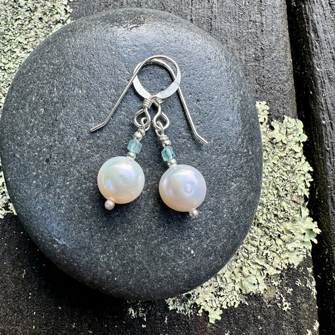 Set freshwater pearl & aquamarine