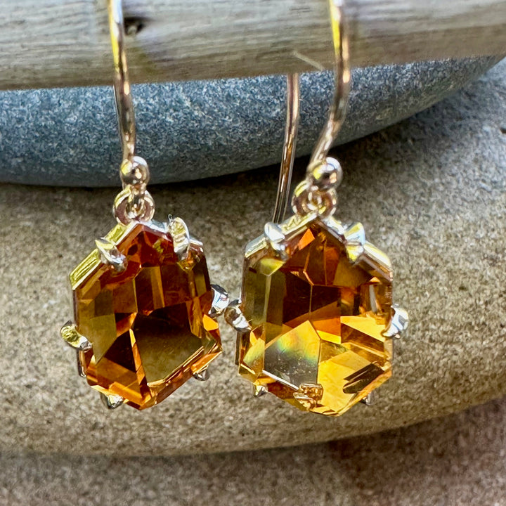 10.43ct Brazilian citrine earrings
