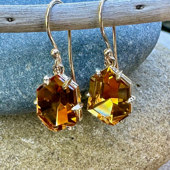 10.43ct Brazilian citrine earrings