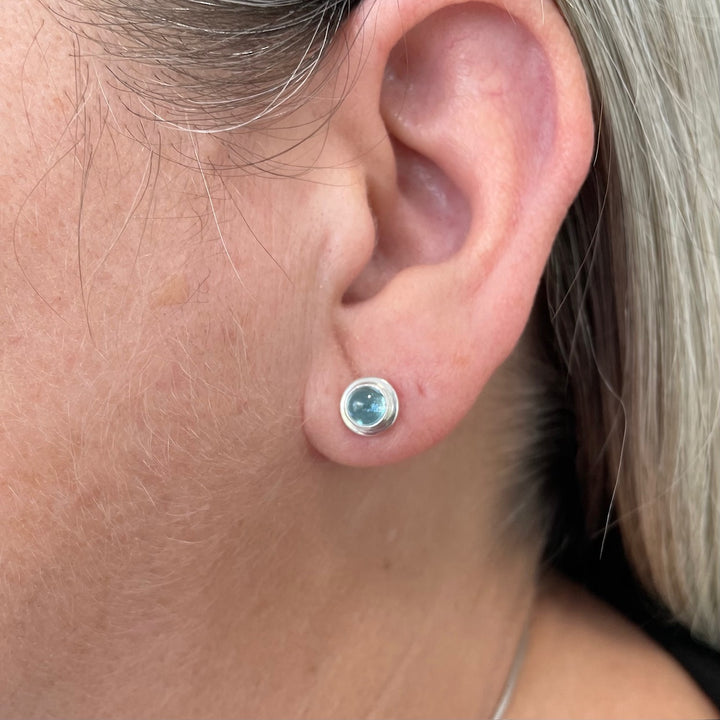4mm blue topaz studs