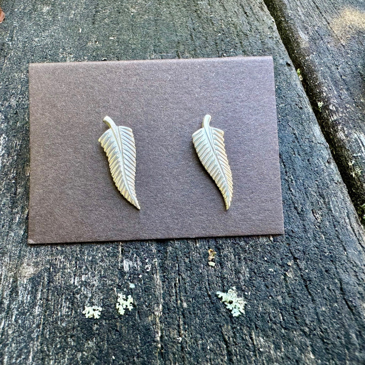 small silver fern studs