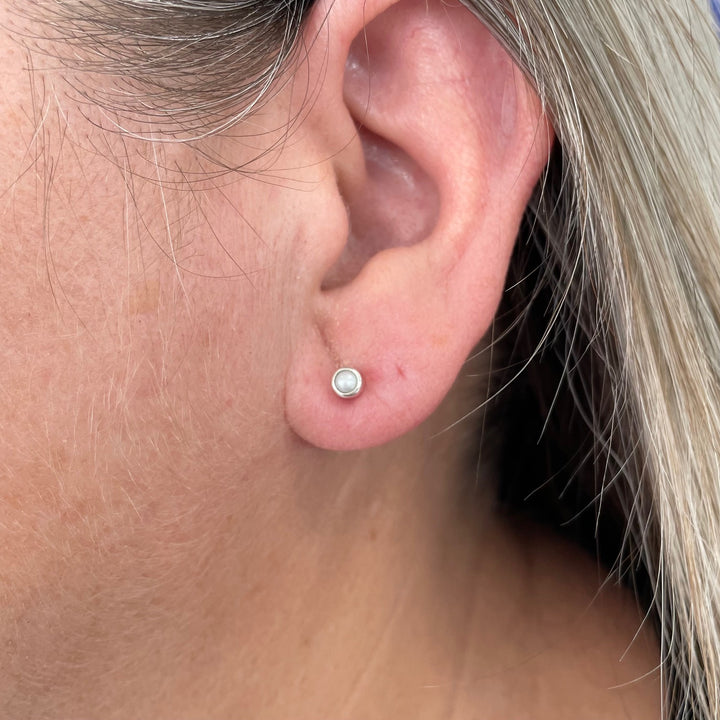 Tiny 3mm freshwater pearl studs