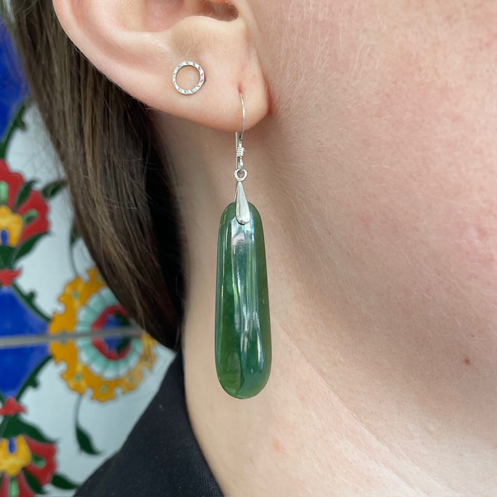medium marsden flower pounamu earrings