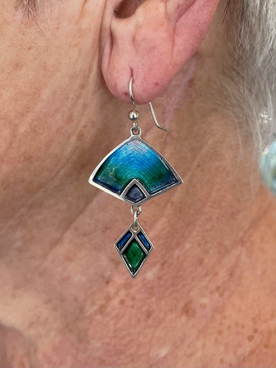 Vintage Pat Cheney enamel earrings