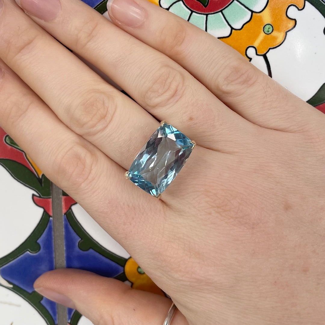 17ct Swiss blue topaz ring