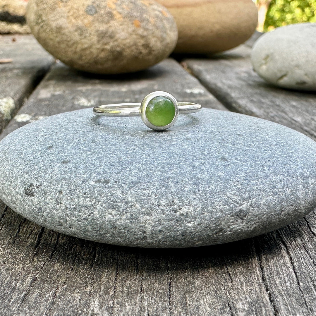 Sterling silver Pepe New Zealand pounamu ring