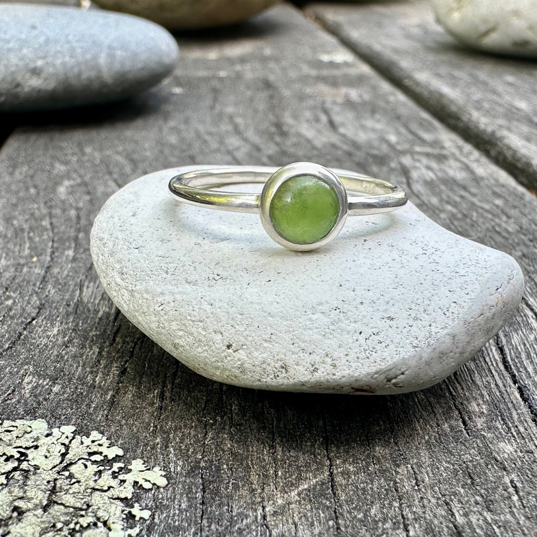 Sterling silver Pepe New Zealand pounamu ring