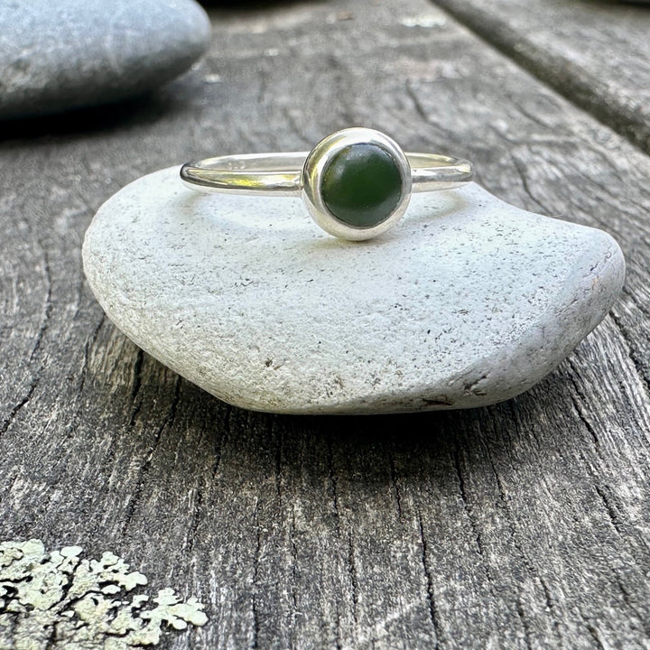 Sterling silver Pepe New Zealand pounamu ring