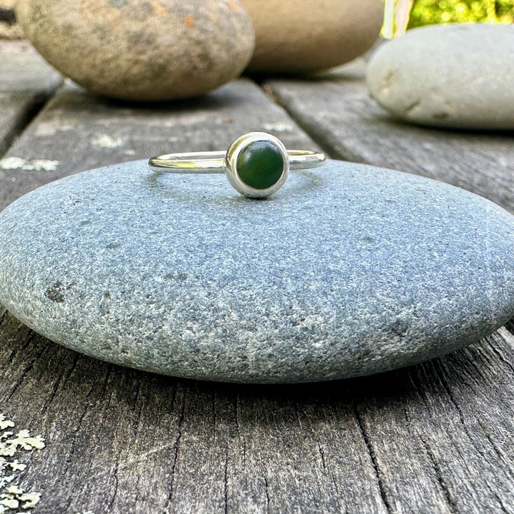 Sterling silver Pepe New Zealand pounamu ring