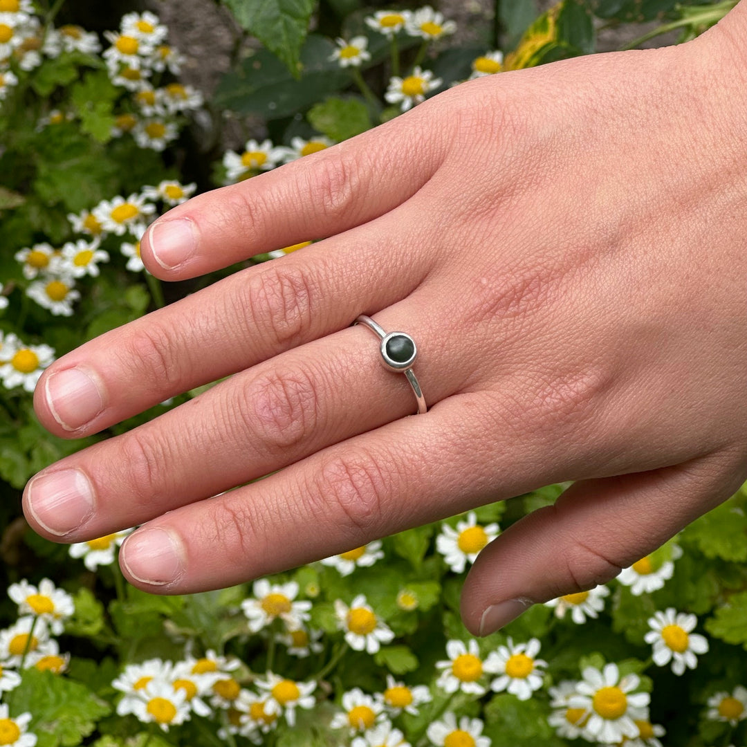 Sterling silver Pepe New Zealand pounamu ring