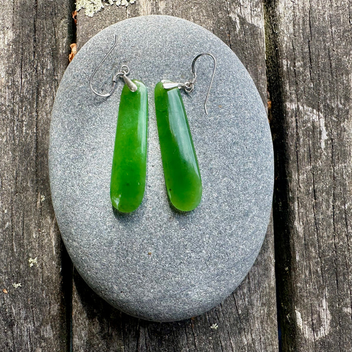 medium New Zealand greenstone earrings