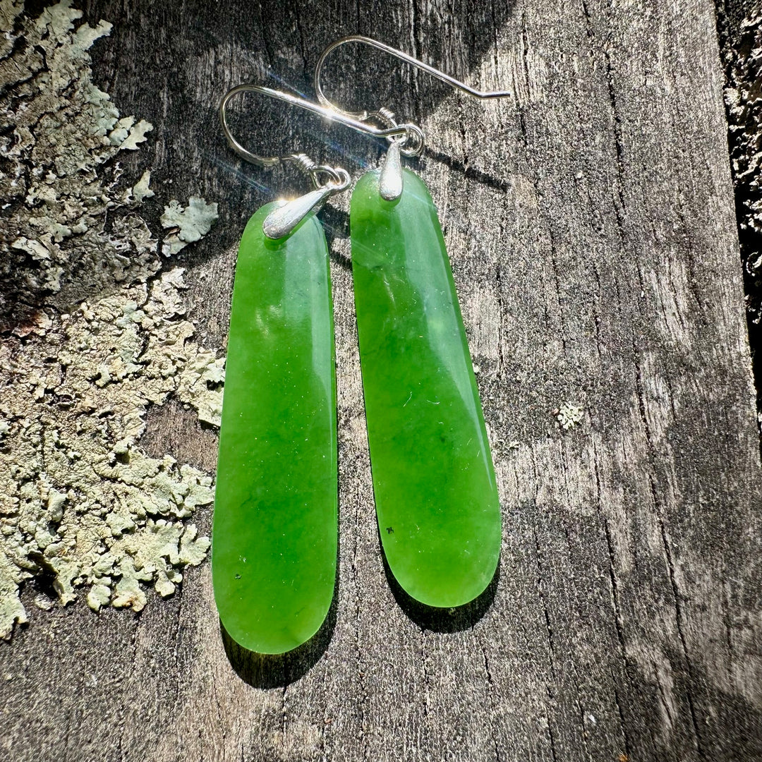 medium New Zealand greenstone earrings