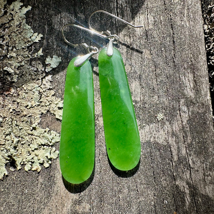 medium New Zealand greenstone earrings