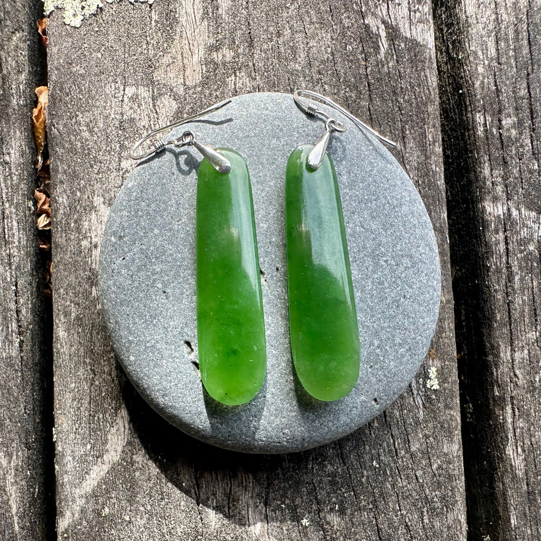 medium New Zealand greenstone earrings