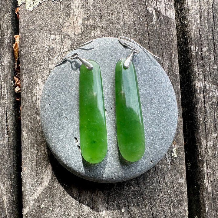 medium New Zealand greenstone earrings