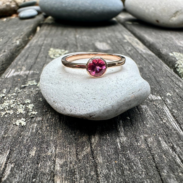Brazilian pink tourmaline ring