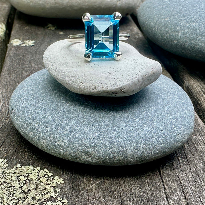 6.3ct Swiss Blue topaz ring