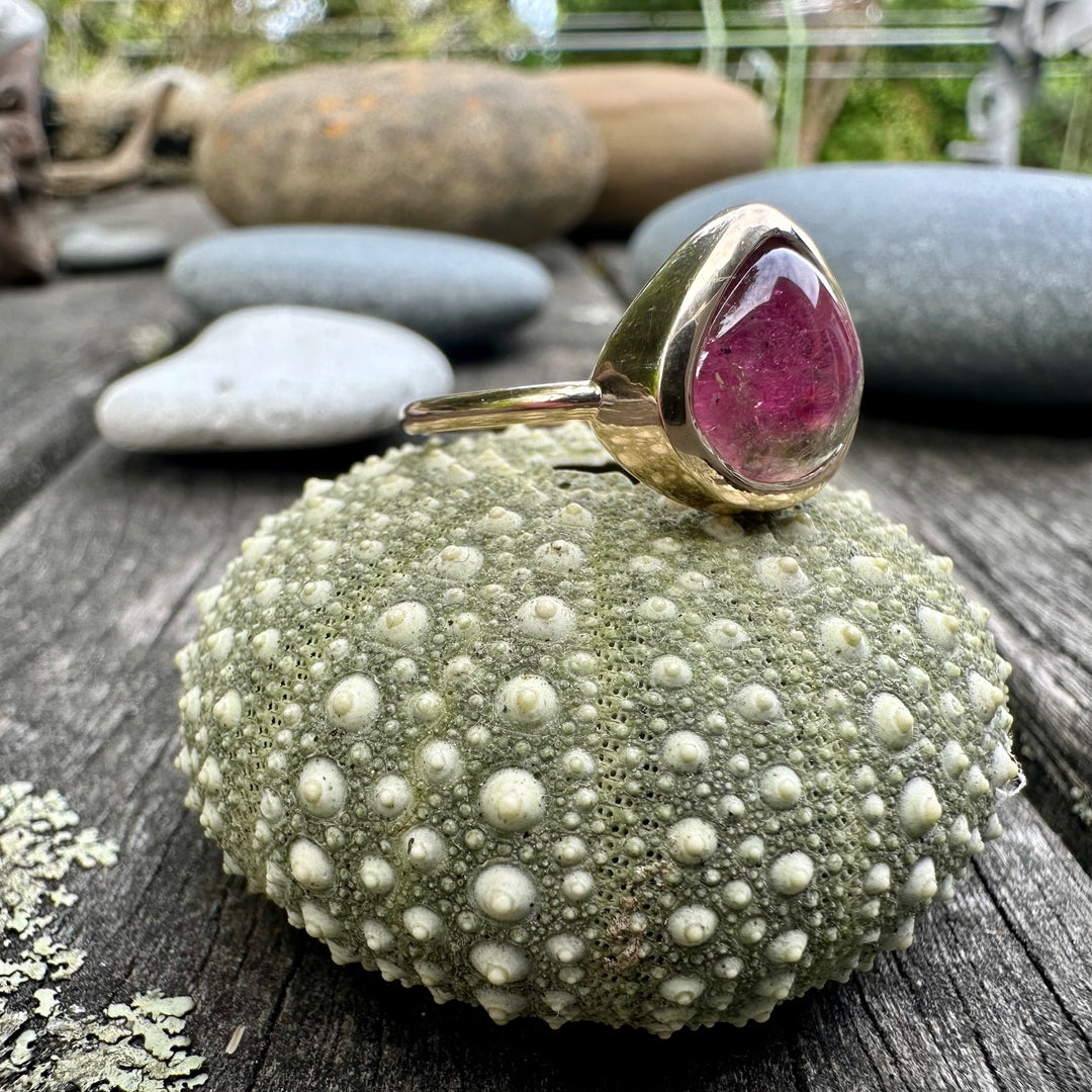 Watermelon tourmaline ring
