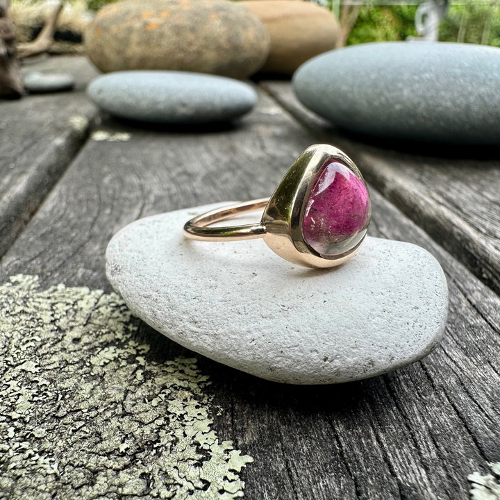 Watermelon tourmaline ring