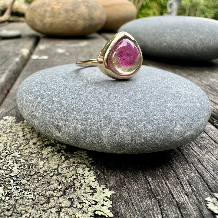 Watermelon tourmaline ring
