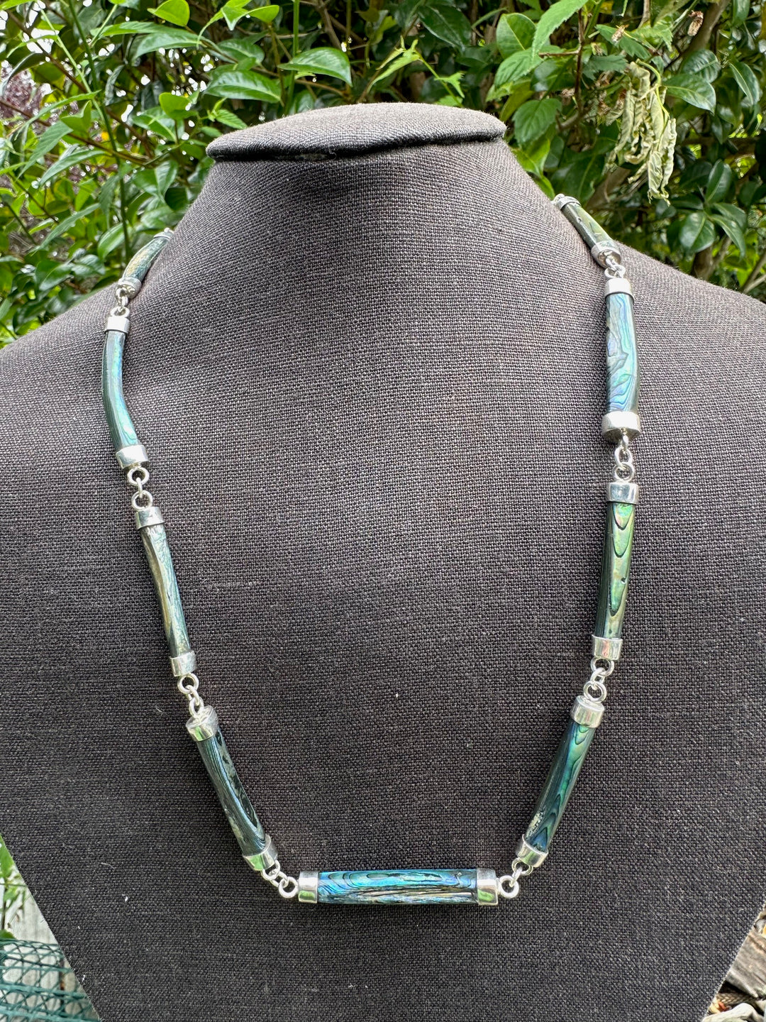 New zealand paua & sterling necklace