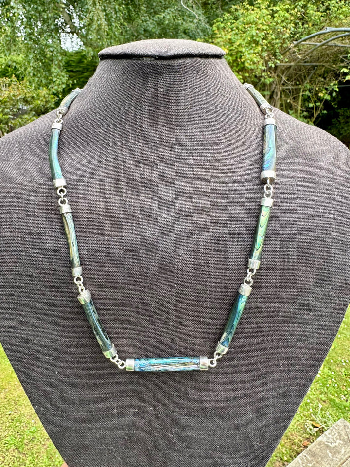 New zealand paua & sterling necklace