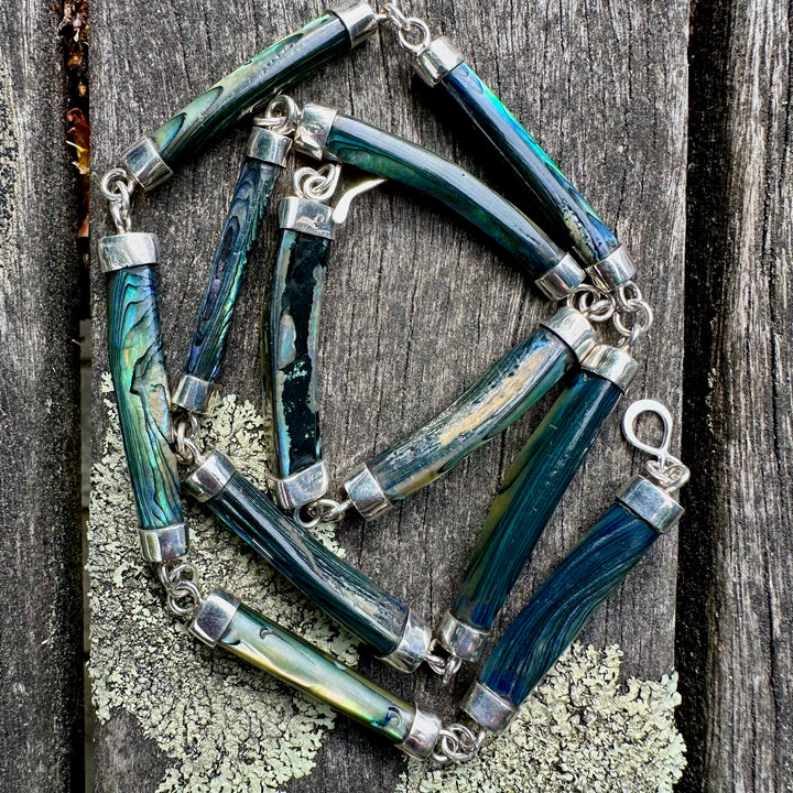 New zealand paua & sterling necklace