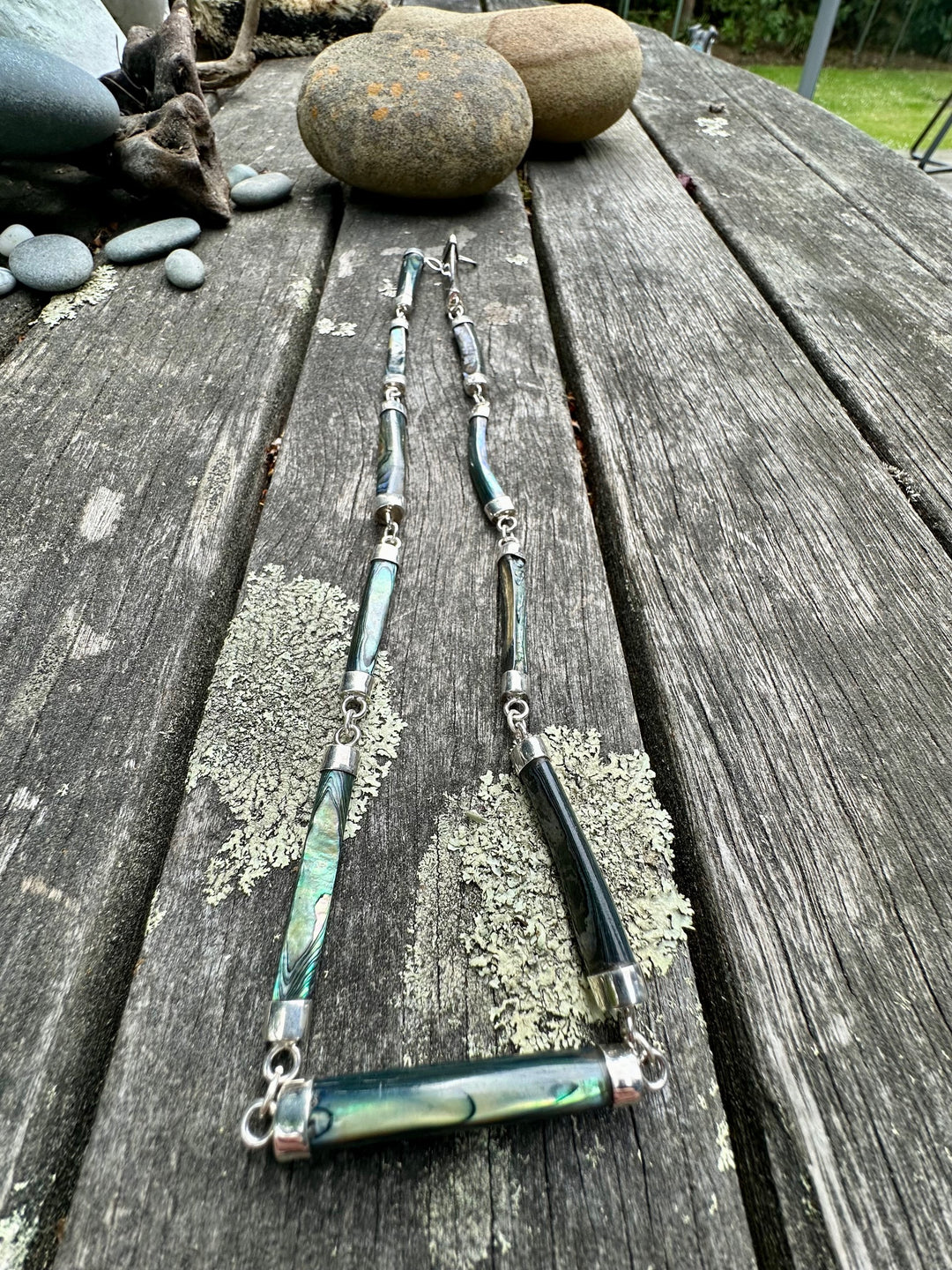 New zealand paua & sterling necklace