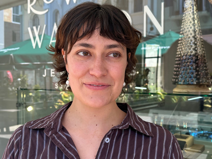 Zircon & freshwater pearl earrings