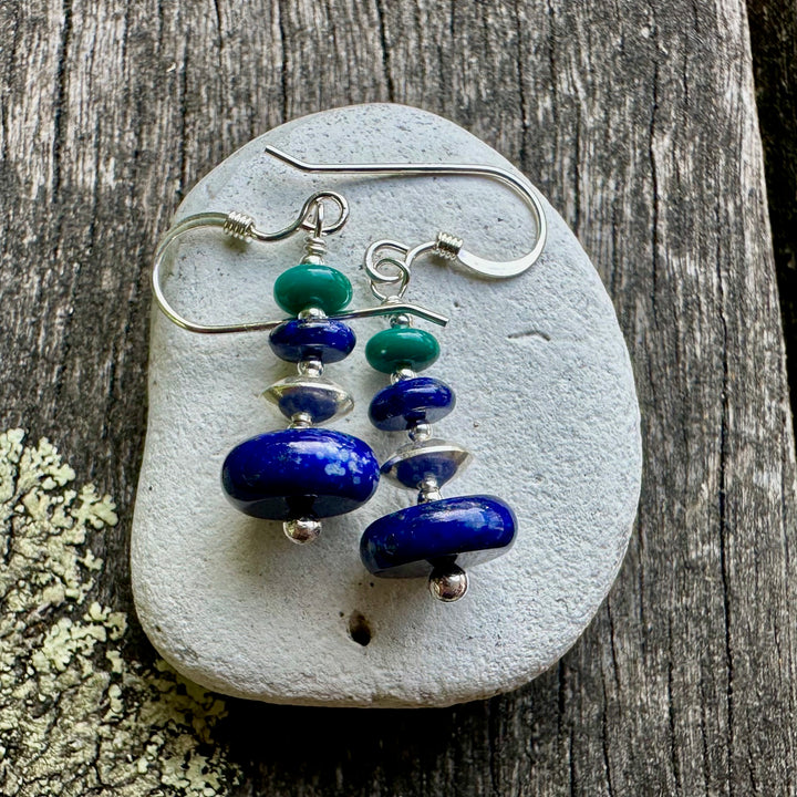 Lapis lazuli & turquoise earrings