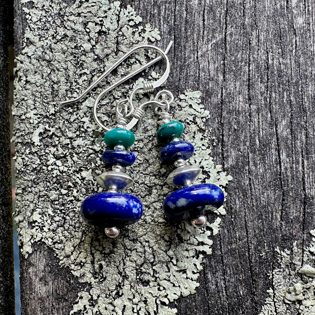 Lapis lazuli & turquoise earrings