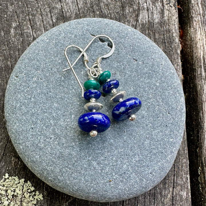 Lapis lazuli & turquoise earrings