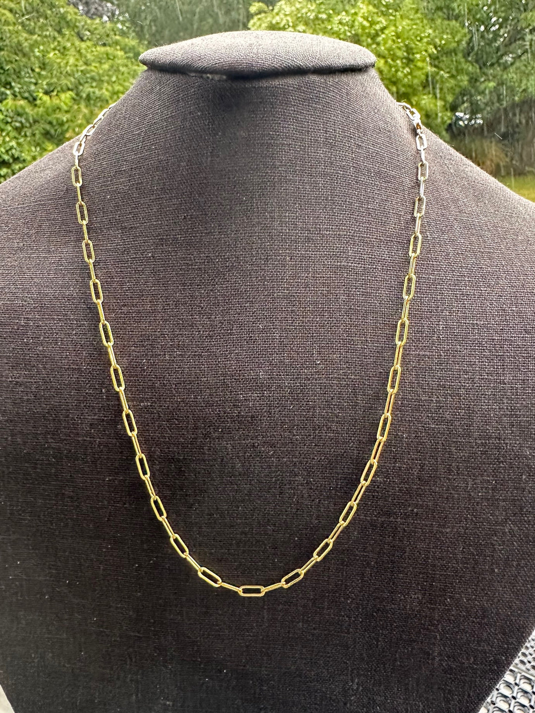 3.1mm yellow gold fill paper clip chain