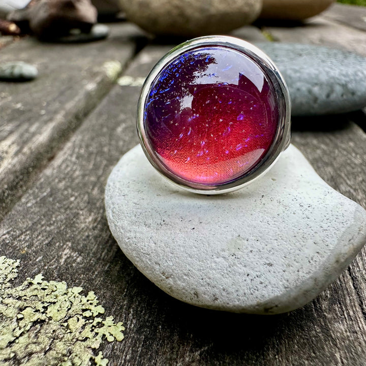18mm Dragons breath ring in sterling silver