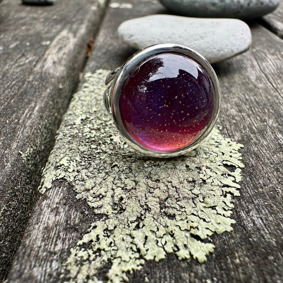 18mm Dragons breath ring in sterling silver