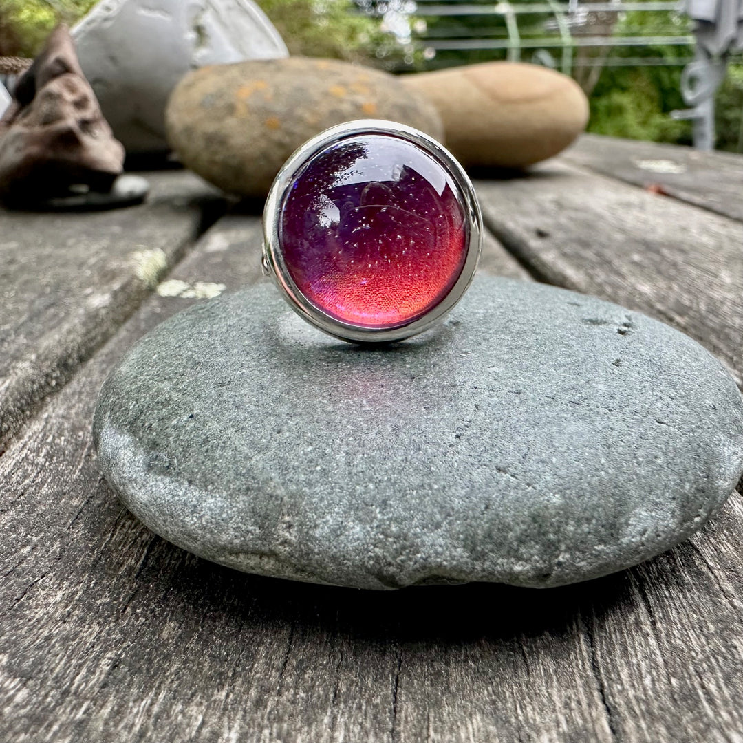 18mm Dragons breath ring in sterling silver