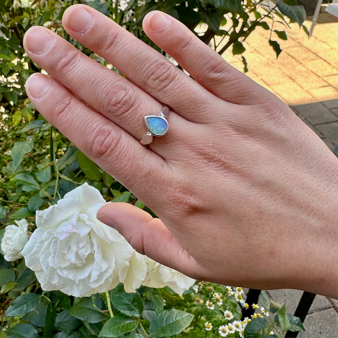 .95ct Australian crystal opal Amore ring