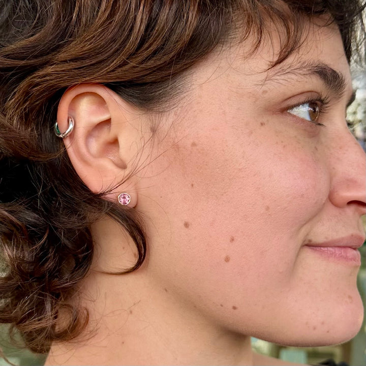 Faceted Brazilian tourmaline studs