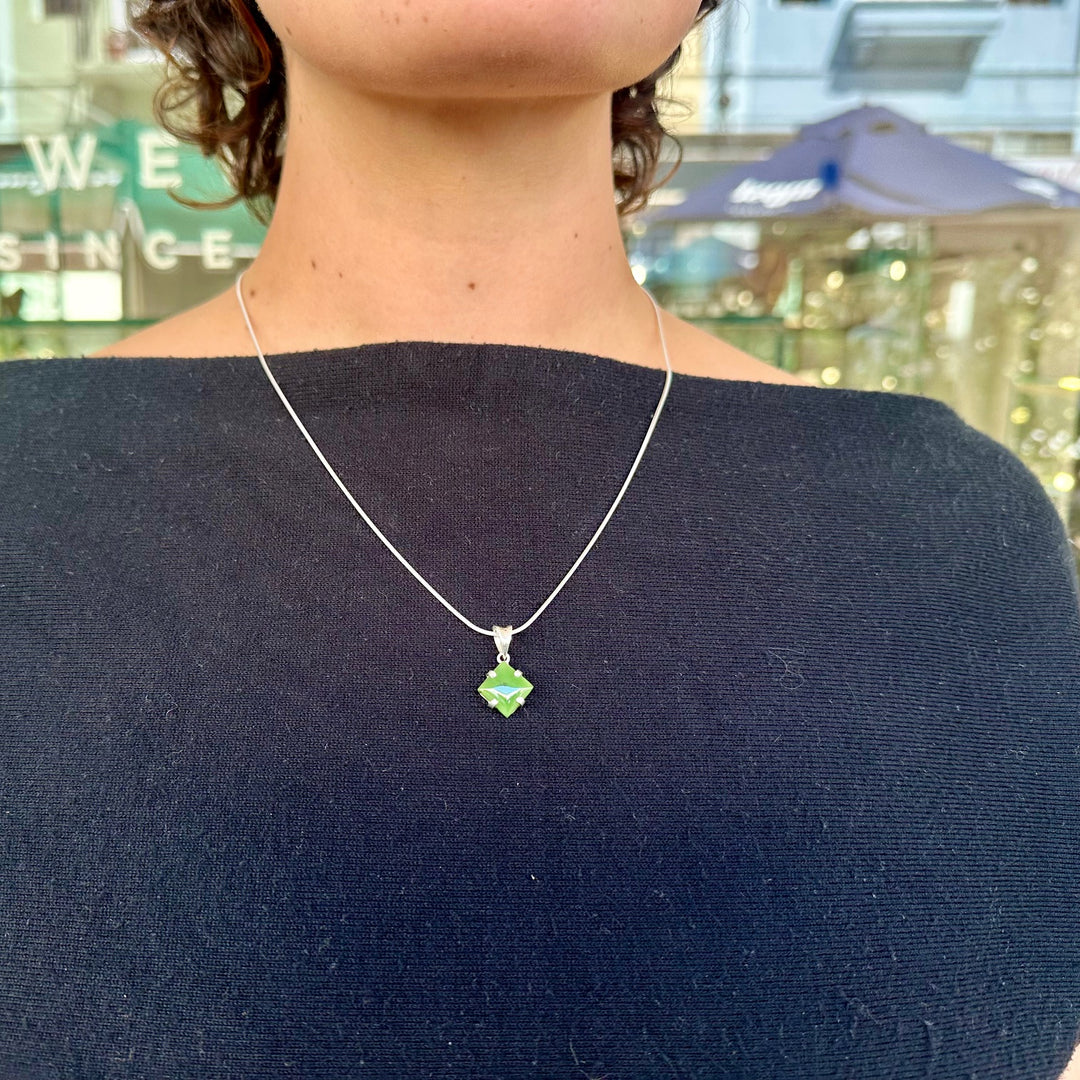 Sterling silver New Zealand greenstone pendant