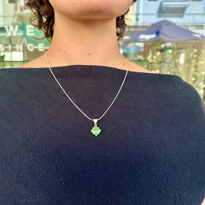 Sterling silver New Zealand greenstone pendant