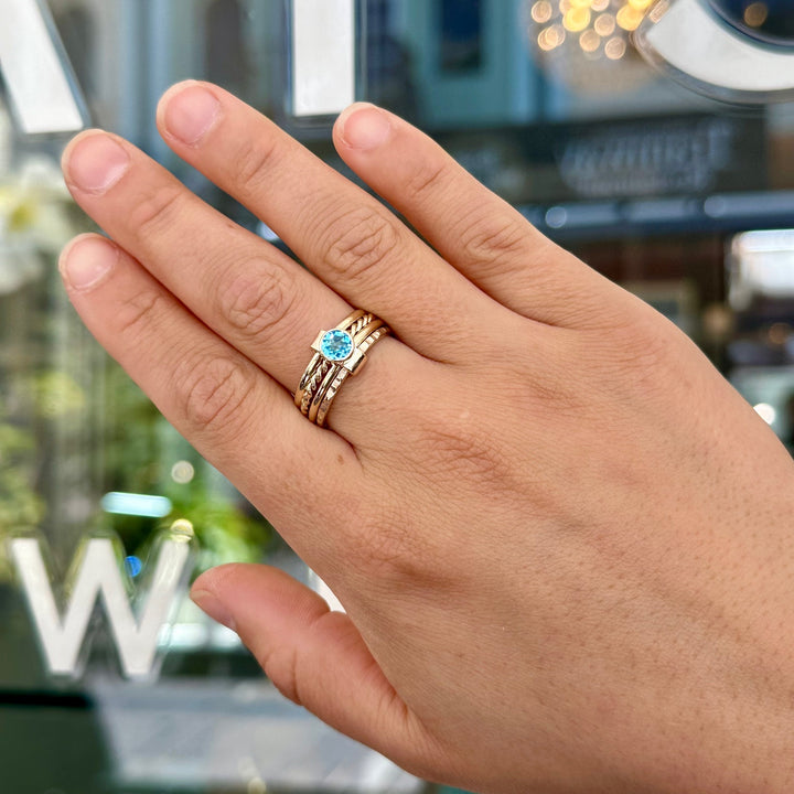 Blue topaz Fine unity ring in 9ct gold